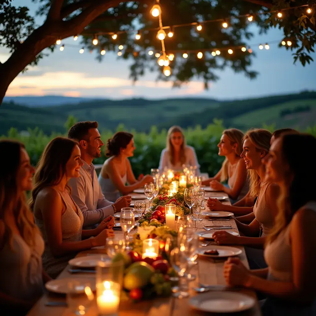 Moment de emoție în timpul ceremoniei de nuntă cu soarele apunând.